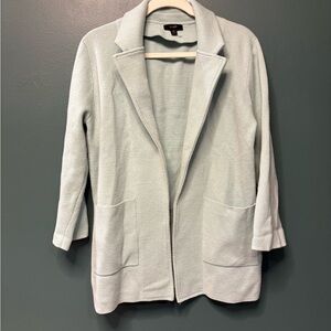 J. Crew Light Sage Polished Neutral Minimalist Open-Front Blazer size M GUC